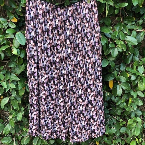 Vince Micro Painted Floral Pleated Culotte Pants L - Picture 5 of 9